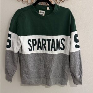 Green and Gray Michigan State Spartans Sweater